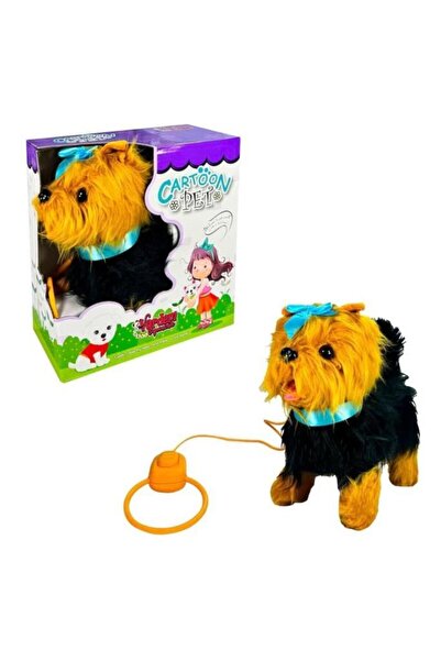 APEX TREND Plush ft-b267 leashed walking blue bow dog +24m (price is for 1 piece)