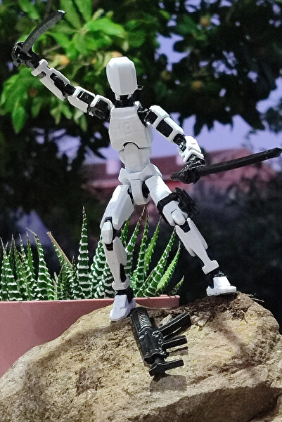 Grand TALİSMAN Oynar Eklemli Hareketli Robot Oyuncak Aksiyon Figürü 3D Baskı dummy 13 cm (Montajlı)
