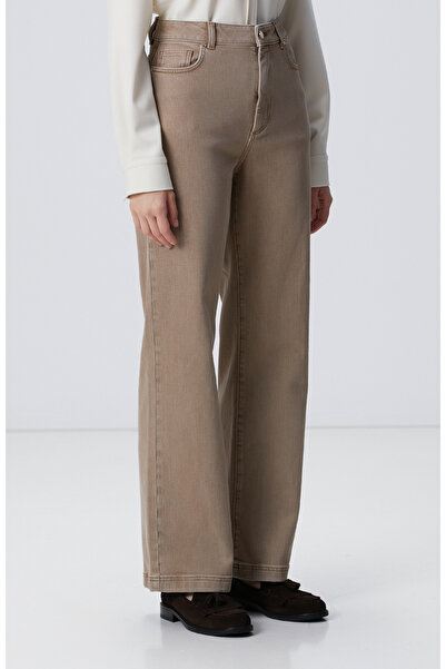 Network Bej Denim Pantolon