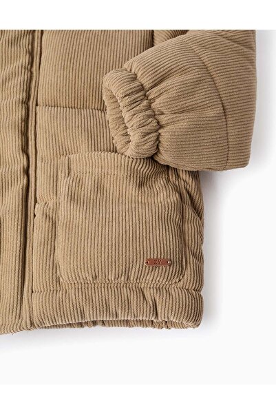 Ziddy Padded Jacket with Hood for Baby Boys, Brown