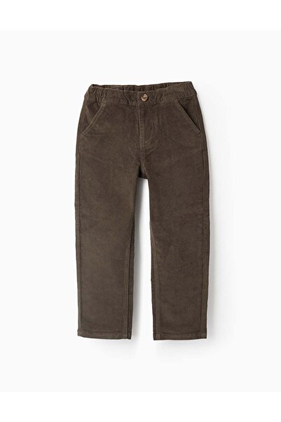 Ziddy Corduroy Chino Trousers for Boys 'Straight Fit', Dark Green