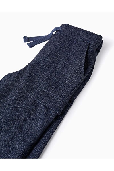 Ziddy Chevron Interlock Trousers for Boys 'Straight', Dark Blue