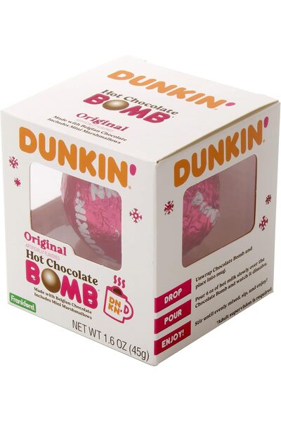 Dunkin ' Original Hot Chocolate Bomb, Melting Belgian Milk Chocolate Ball Filled with Mini Marshmallo