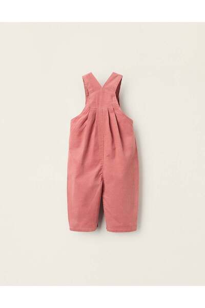 Ziddy Corduroy Dungarees for Newborn Girls, Coral