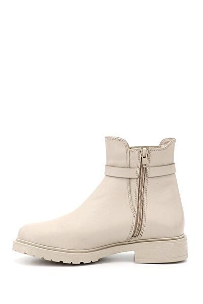 GÖNDERİ(R) Women's Beige Buckle Genuine Leather Chelsea Boots