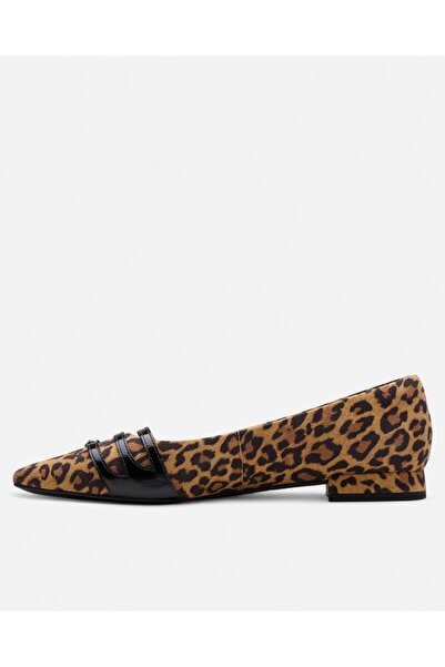 CLARKS Sensa15 Strap Leopard Suede Kadın Kahverengi Babet 26183127