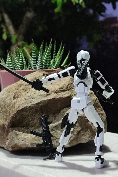 Grand TALİSMAN Oynar Eklemli Hareketli Robot Oyuncak Aksiyon Figürü 3D Baskı dummy 13 cm (Montajlı)