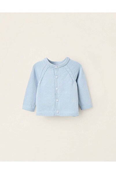 Ziddy Cotton Cardigan for Newborns, Light Blue
