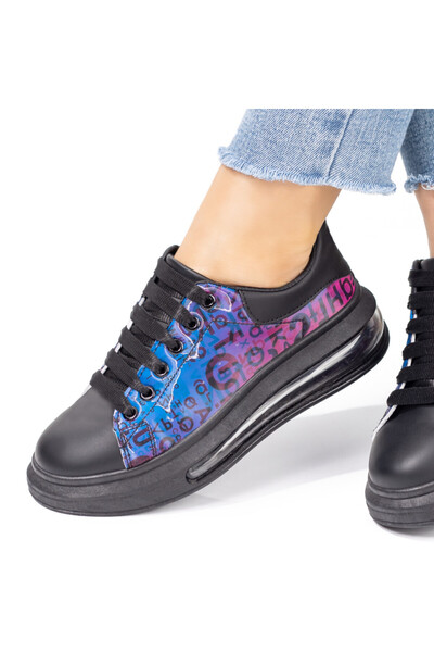 Modlet.ro Teniși negri cu platformă și sneakerși pentru femei MOD05929