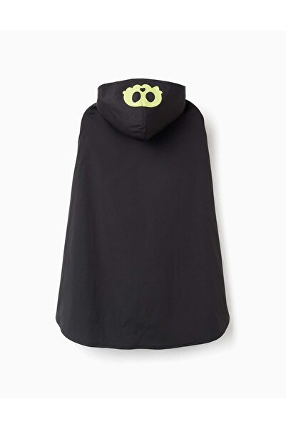 Ziddy Hooded glow-in-the-dark waterproof raincoat for boys, black