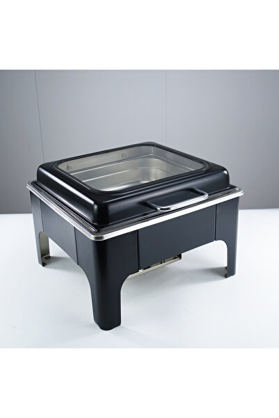 AL-HAMAMMI Square buffet warmer with large glass cover for hotels and restaurants (6 liters)