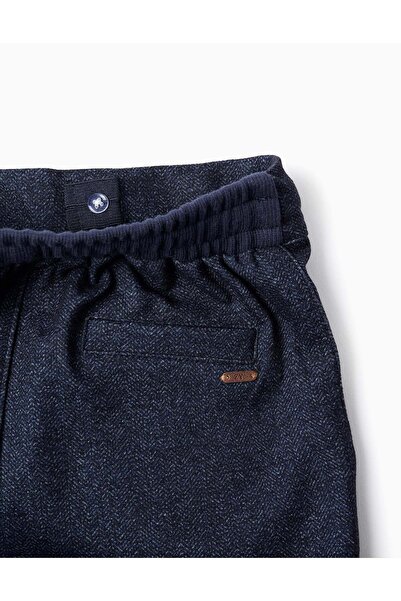Ziddy Chevron Interlock Trousers for Boys 'Straight', Dark Blue