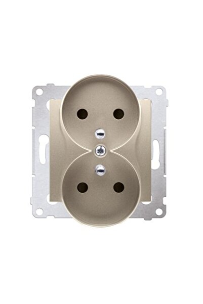 Other Priză dublă cu împământare, aurie mată - Simon54