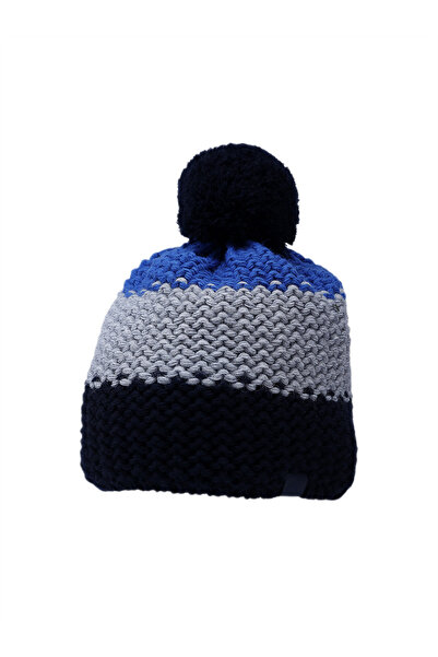 4F Children's winter beanie with woollen pompom multicoloured