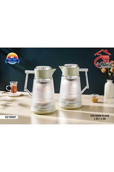 royal_camel طقم ترامس شاي وقهوة شفاف من رويال كاميل 1+1 لتر
