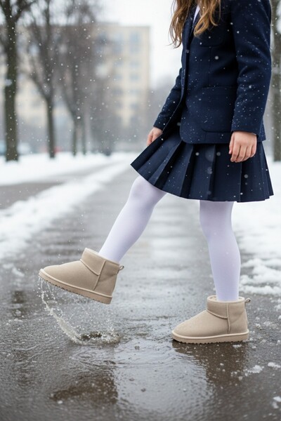 MUGGO FROZİE Παιδικά μίνι μποτάκια με χοντρή σόλα με φτερά για καθημερινή χρήση