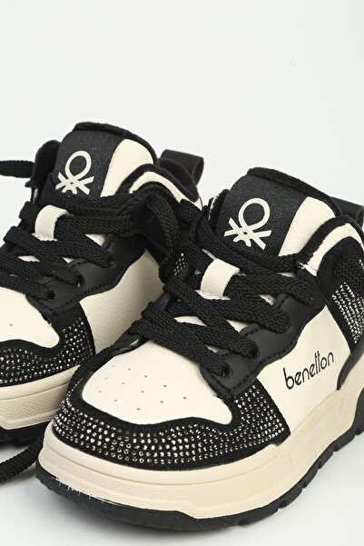Benetton Children's Sneaker Black White Imported Bni-12038