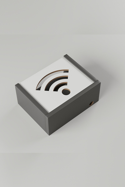 Nym Concept Wall Organizer Wooden Decorative Anthracite Wifi Box