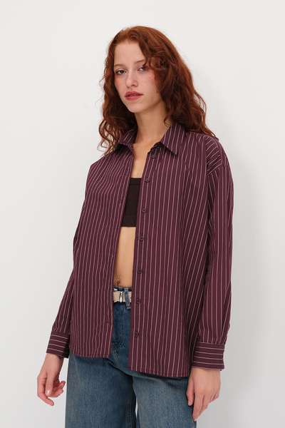 Addax Long Sleeve Striped Shirt G8404
