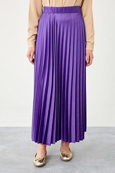 Levidor K.Mor Pleated Satin Skirt
