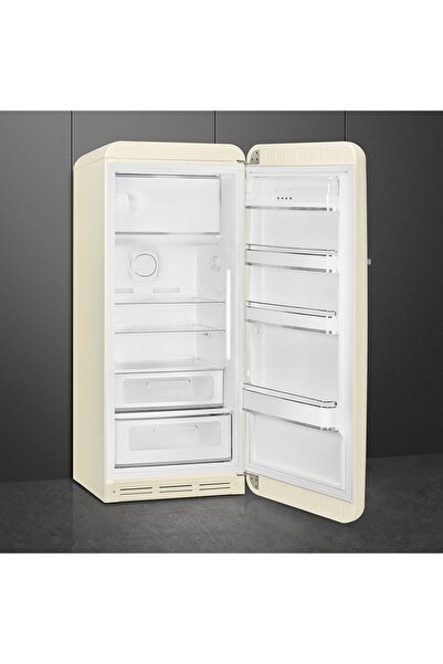 SMEG 50’s Retro Style Aesthetic Freestanding Refrigerator with Freezer Compartment, Cream