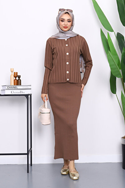 İmajButik Κολοράτικο Πλεκτό Φόρεμα Ζακέτα Κοντό Μικτό Συνδυασμό Φορέματα