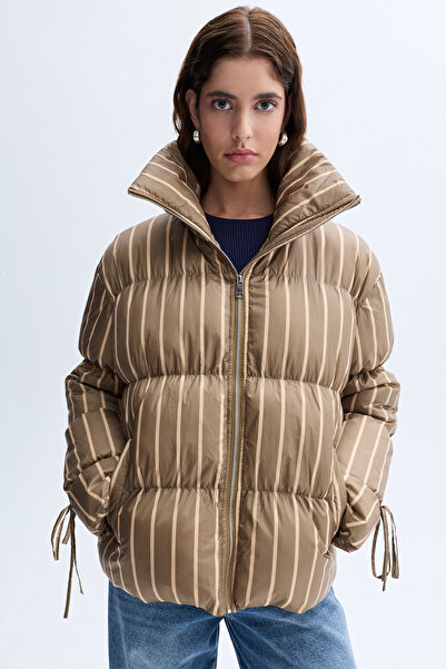 Mudo Stripe Collar Puffer Coat