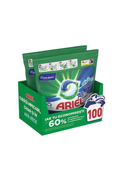 Ariel Καψάκια απορρυπαντικού ρούχων All in One PODS Mountain Spring Uninversal, 2x50 τεμ., 100 πλύσεις