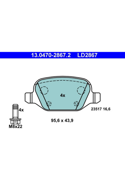 Ate Set Placute Frana Frana Disc Alfa Romeo 147/156/Gt Fiat Linea