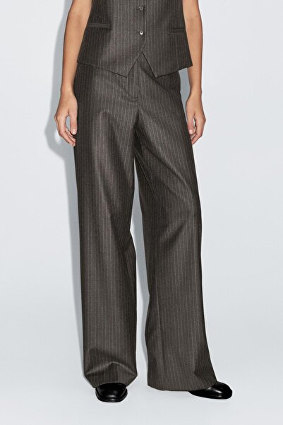 Massimo Dutti %100 yün ince çizgili pantolon