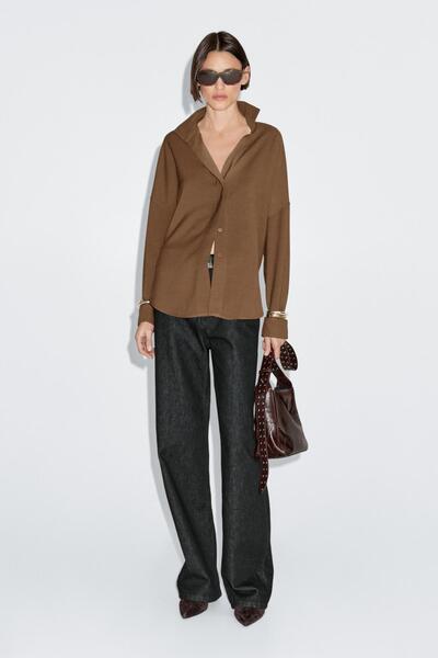 Massimo Dutti Dökümlü pamuklu gömlek