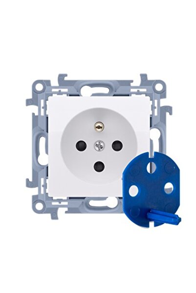 Other Priză Simon10 16A cu cheie de autorizare - Albă