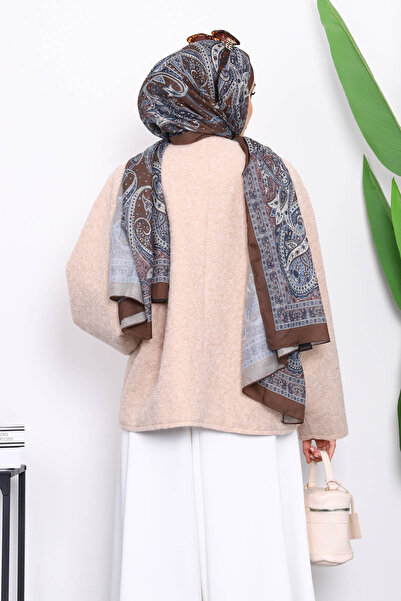 İmajButik Beige Felt Kimono Jacket with Tie Front