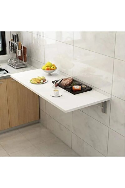 ROZBO Modern 70x45 Katlanır Masa Duvara Monte Mutfak Masası Çalışma Masası Balkon Masası