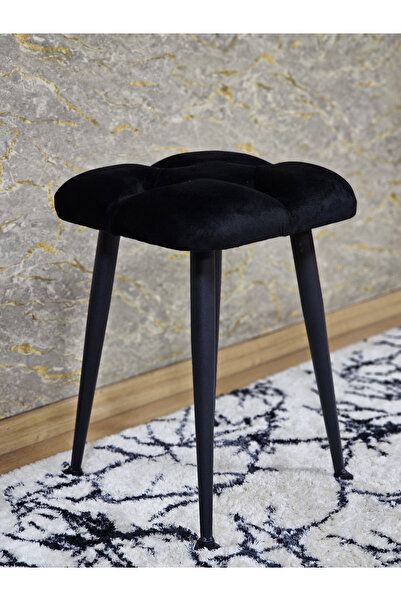 ZAFİR Kare Siyah Boyalı Konik Ayaklı Tabure - Oturak - Bar Taburesi - Ayaklı ...