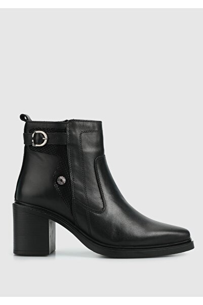 Provoq Black Leather Women's Boots
