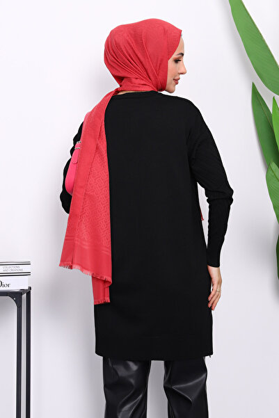 İmajButik Black Cold Thread Knitwear Tunic