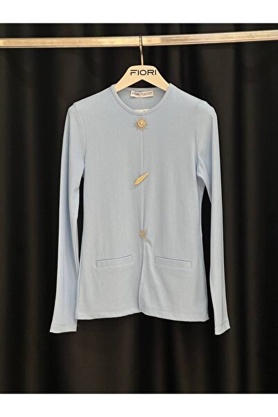 FioriModa Блуза с дълги ръкави и драпиран аксесоар във формата на слънце