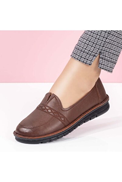 BMoD Pantofi casual maro pentru femei cu inserții din material elastic MOD02954