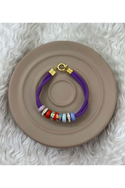 BY YASİN TOPÇU 💜 ✨   سوار من الخرز المعدني الأرجواني المنشط 🌈 💎