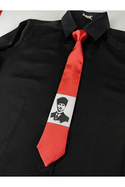 GallanD Tie for 5-6 Year Olds, Turkey, Crescent and Star, Ataturk Patterned, Pack of 4, Ready to Wear for Children