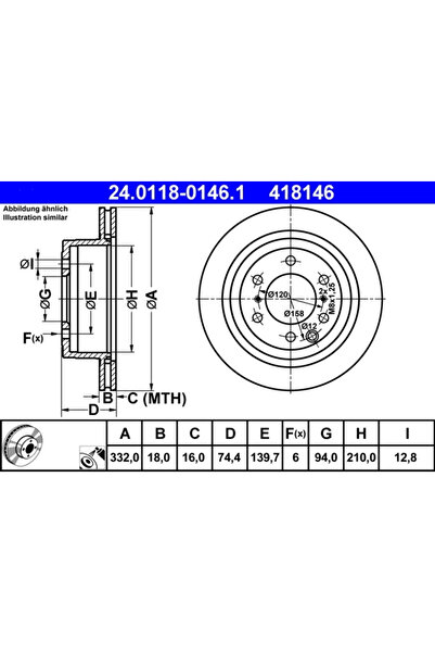 Ate Disc Frana Mitsubishi Pajero 4/Pajero Classic