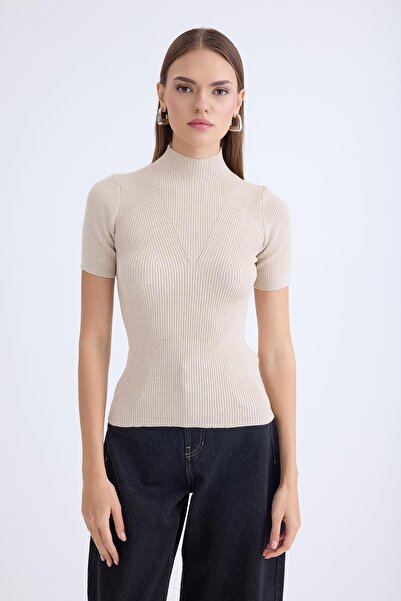 Vitrin Balıkçı Yaka Yarım Kol Triko Bluz