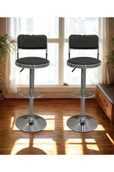 smart home Bar Chair Set of 2 - Swivel High Chair for Kitchens and Cafes, Height-Adjustable Seat, 80x45x45cm