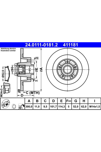 Ate Set Discuri Frana Renault Laguna Cupe 2008-2015