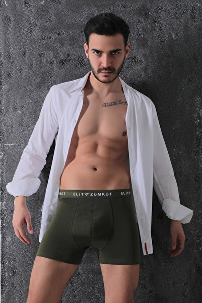 ZÜMRÜT YILDIZI Erkek Premium Pamuklu Siyah 5'li Esnek Boxer Paketi