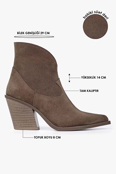 Shoeberry Γυναικείες μπότες καουμπόη από γνήσιο καστόρι Kael Mink