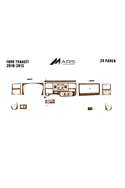 Marscockpitdesign فورد ترانزيت وحدة التحكم-توبيردو 2010-2014 22 قطعة