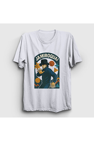 Presmono Unisex Λευκή T-Shirt Virtual Insanity Jamiroquai 580048tt