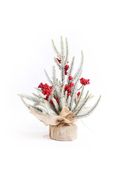 JM Brad Artificial 32cm Aranjament de Craciun, cu Ramuri Înzăpezite și Fructe...